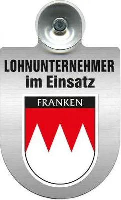 Produktbild von Einsatzschild mit Saugnapf - Lohnunternehmer im Einsatz - incl. Regionenwappen 393824 Color - Region Franken