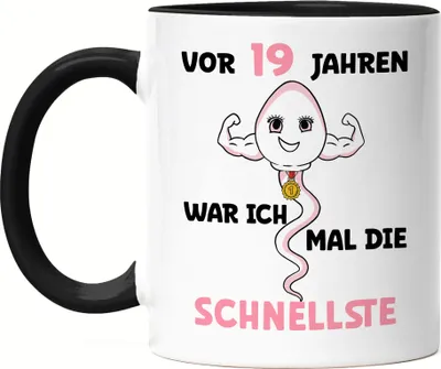 Produktbild von Vor 19 Jahren War Ich Mal Die Schnellste Tasse Schwarz 19. Geburtstag Happy Birthday Let's Party Geburtstagsfeier