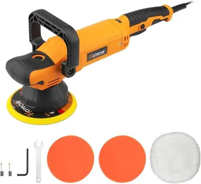 Produktbild von 900W Exzenterpoliermaschine | 150mm Scheibe, 600-4000rpm, Geschwindigkeitsregelung, Komplettzubehör
