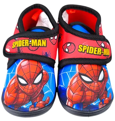 Produktbild von Spider-Man Hausschuhe Rot Größe 22 mit Klettverschluss und rutschhemmender Sohle
