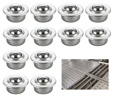Produktbild von Kugelrolle 15 mm, 12 Stück, Kohlenstoffstahl, 360° drehbar, für Möbel