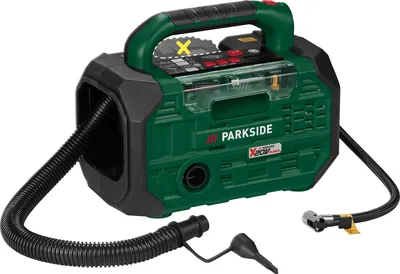 A Parkside cordless compressor and air pump is shown against a white background.