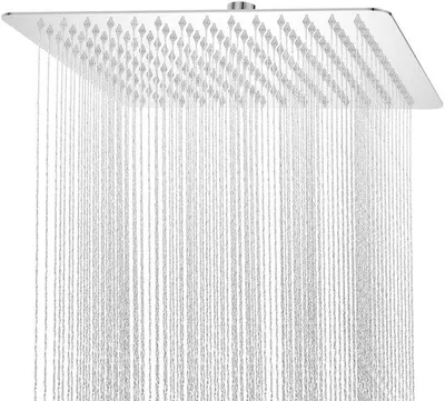 Produktbild von Regendusche 304 – Quadratischer Duschkopf aus Edelstahl, 30x30 cm – Hochdruck, Chrom – Deckenmontage – Selbstreinigende Düsen für Luxus