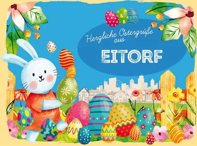 Produktbild von vianmo Holzschild 30x40 cm Ostern Ostergrüße EITORF