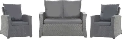 Produktbild von Gartenkissen Set für Polyrattan Dunkelgrau – Sitzkissen 130x50 cm + 2x Rückenkissen 56x50 cm – Auflagen für 4-Sitzer Gartensofa & Gartenstuhl/Sessel