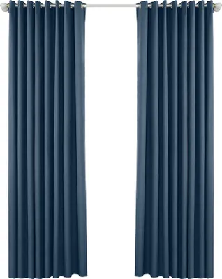Zdjęcie produktu dla Zestaw 2 sztuk zasłon Anself – zasłony nieprzezroczyste z oczkami, ciemnoniebieskie, 240 x 134 cm, zasłony termiczne zaciemniające