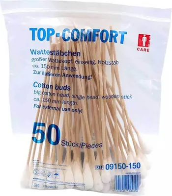 Produktbild von Top-Comfort Holzstab-Wattestäbchen - Großer Kopf