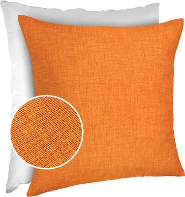 Produktbild von Dekokissen Kissenhülle mit Reißverschluss Sofakissen 40x40cm mit Füllung Einfarbig Leinenoptik Uni Orange