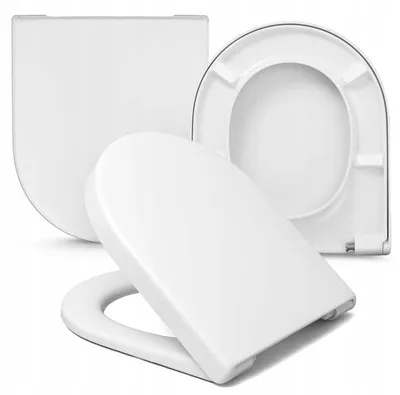 Produktbild von WC Sitz - Toilettensitz - Weiß - 43x37cm - Langsame Schließung - Duroplast - Toilettendeckel