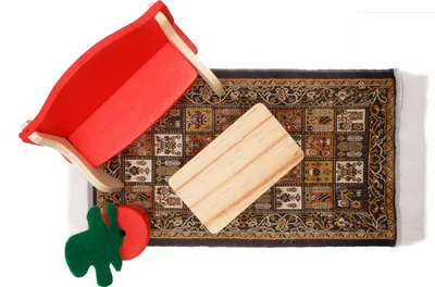 Produktbild von Miniatur Teppich 25 x 12,5 cm Feldermuster