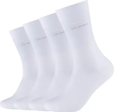 A pack of four white socks.