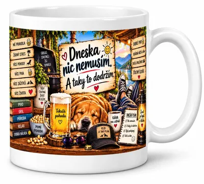 Immagine prodotto di Tazza divertente per uomo: "Oggi non devo fare niente. E lo manterrò così" – 300 ml