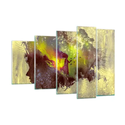 Produktbild von Bilder auf glas - Gesicht Grafik Abbildung Mädchen - 150x100cm - Glasbilder - Wandbilder - Kunstdruck - Wanddekoration aus Glas - Glas Bilder - Wandbild auf Glas - GEG150x100-3195