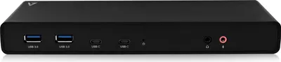 Immagine prodotto di V7 docking station universale USB-C con alimentatore, doppio monitor 4K, HDMI DisplayPort e Displaylink, fino a 65 W