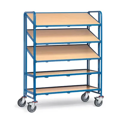 Produktbild von fetra 1384, Sperrholz, Stahl, Regalwagen, Blau, 400 kg, 4 Rad/Räder, 16 cm