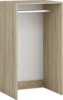 A product shot of an open wardrobe frame with a hanging rail.
