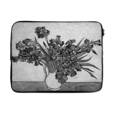 Produktbild von MuchoWow® Laptop Hülle 17 Zoll Laptoptasche Schwertlilien - Vincent van Gogh - Schwarz - Weiß - Zipper - Schutzabdeckung