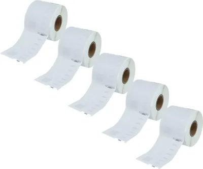 Produktbild von vhbw 5x Rolle 54mm x 70mm (320 Etiketten) kompatibel mit Dymo LabelWriter LW400 Turbo, LW450 Duo, LW450, LW450 Twin Turbo Drucker Weiß