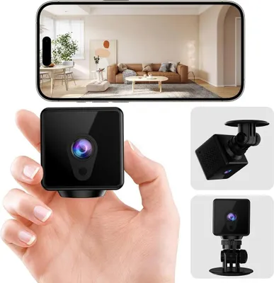 Produktbild von Mini Kamera,1080P Überwachungskamera Innen Live Übertragung Mobile APP Kamera Überwachung Innen WiFi Kamera mit Baby Monitor mit Bewegungsmelder