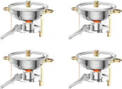 Produktbild von Chafing Dish Buffet Warmhalteset 5L – 4-teiliges Edelstahl Warmhalte-Set für Catering, Gastronomie & Events