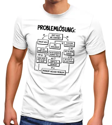 Produktbild von Herren T-Shirt mit Spruch Arbeit Job Problemlösung Grafik Aufdruck Fun-Shirt Spruch lustig Moonworks® weiß XL