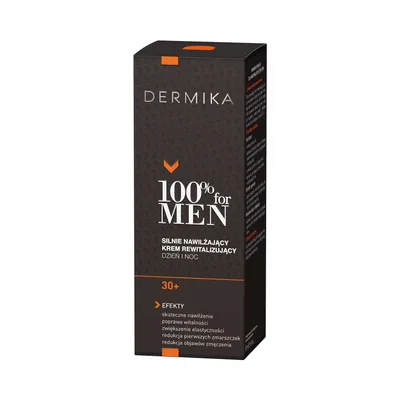 Obrázok produktu pre Dermika 100% For Men 30+ Krem silnie nawilżający i rewitalizujący dzień i noc, 50 ml