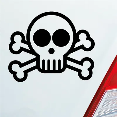 Produktbild von Auto Aufkleber Totenkopf Piraten Pirat Tuning Skull Dead 10x9 cm Schwarz Glanz Sticker Heckscheibenaufkleber