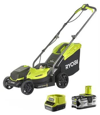 Image de Tondeuse 18V RYOBI RLM18X33B40 - Ø coupe 33 cm - ramassage et mulching - 1 bat Li-Ion 4,0 Ah + chargeur rapide