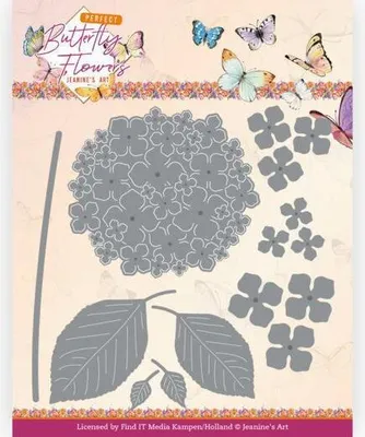 Produktbild von Stanzschablone - Jeanines Art - Schmetterlings Blumen - Hortensie