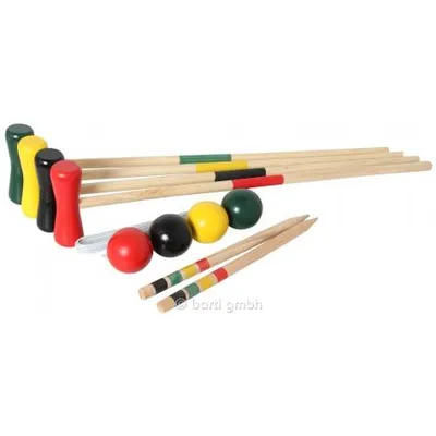 Produktbild von HOT Croquet Spiel 4 Spieler 80 cm Holz im Netz