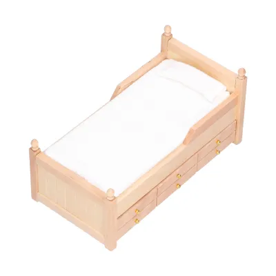 Obrázek produktu pro Miniatura Dollhouse Single Bed,1:12 Doll Bed,Dollhouse Bed,Dolls House Furniture Bed,Miniature Dollhouse Bed,Dollhouse Miniature Funiture