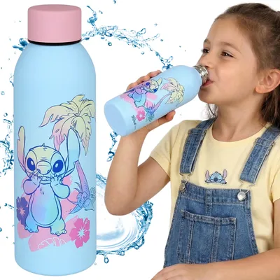 Produktbild von DISNEY Stitch Wasserflasche aus Edelstahl, Trinkflasche für Kinder 800 ml