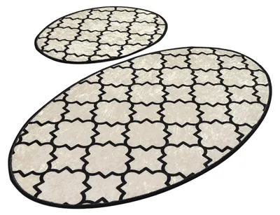 Produktbild von Bosdela Ovales 2-Teiliges Badezimmerteppich-Set, WC-Vorleger-SetMug White