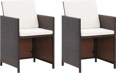 Produktbild von vidaXL 4-tlg. Gartenstuhl und Hocker Set Poly Rattan Braun
