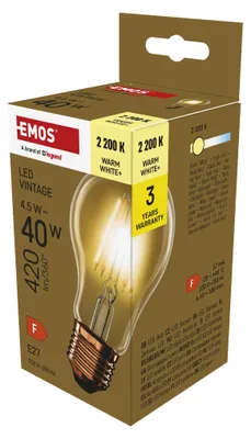 LED žárovka Vintage A60 / E27 / 4,5 W (40 W) / 420 lm / teplá bílá