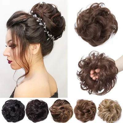 Immagine prodotto di Elastico per capelli, fibra sintetica, ondulato, effetto ombre, marrone naturale, 40g
