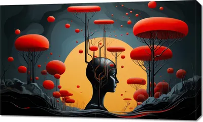 Produktbild von Bild 100x60cm Gedankenformen