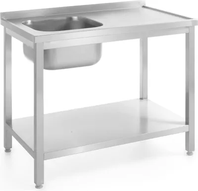 Image de HENDI lavabo avec tablette - vissé, profondeur 700 mm, Kitchen Line, gauche, 1000x700x(H)850mm