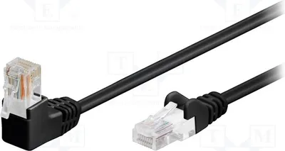 Productafbeelding van 1x PVC 5e 2 94169 RJ45-kabel, zwart, 0,25 meter