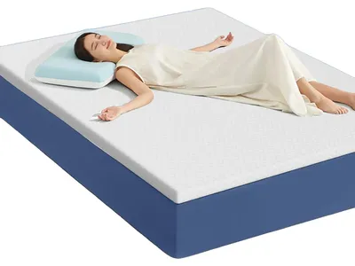 Image de Surmatelas, mousse à mémoire de forme, housse amovible, 140 x 200 cm, BLANC