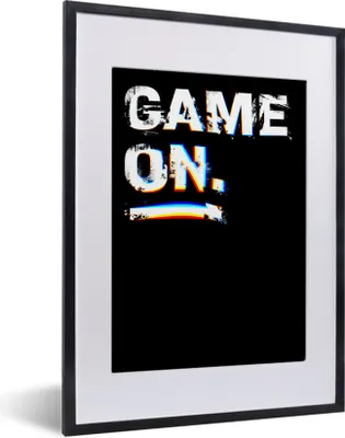 Produktbild von MuchoWow® Gerahmtes Poster Spiele - Spiel - Sprichwörter - Zitate - Game on 30x40 cm - Poster mit Schwarzem Bilderrahmen Wandposter Rahmen Foto Bilder - Wandposter Schlafzimmer