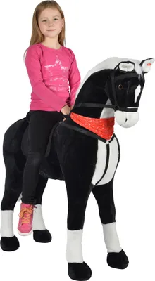 Produktbild von Pink Papaya Giant XXL Kinder Spielpferd zum Reiten Amadeus 125 cm | Plüschpferd | Fast lebensgroßes Pferd zum Reiten für Kinder | Stehpferd bis 100kg belastbar mit Sounds -