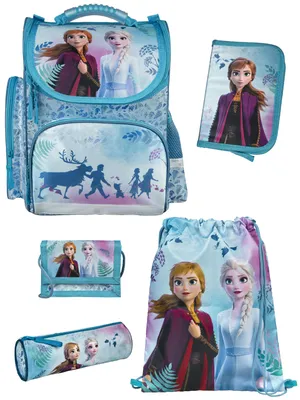 Produktbild von Mädchen Schulranzen 1. Klasse in Türkis-Blau mit Disney Eiskönigin Motiv 5 tlg. Frozen Schultaschen Set mit Federmäppchen