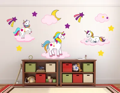 Produktbild von Einhorn Wandtattoo, 20cm, bunt, EtikettenStar, 4058499657294-LO-EINHORN-10060-20-10