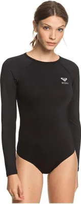Produktbild von Roxy Ess Onsi Back Zip Damen-rashguard Mit Langen Ärmeln Schwarz,Grau M Damen Schwarz,Grau M