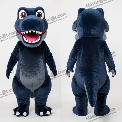 Productafbeelding van Navyblauwe breedgeschouderde Spinosaurus mascotte MASTICOT