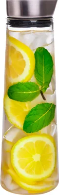Produktbild von Krumble Glaskaraffe - 1,5 Liter - 1500 ml - Wasserflasche aus Glas - Tafelwasser - Wasserkrug - Wasserkaraffe mit Deckel - Glas und Edelstahl