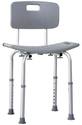 Imagen del producto de Taburete de Ducha Silla para Ducha con Respaldo Antideslizante Altura Regulable en 8 Niveles Carga 136 kg
