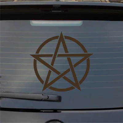 Produktbild von Heckscheibenaufkleber Pentagram Druidenfuß Gothic 54x51 cm Braun Auto Aufkleber Sticker