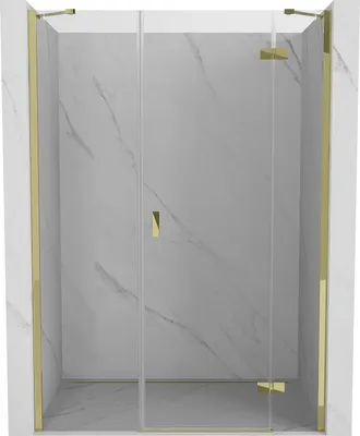 Image de Mexen Mist-H Porte de douche battante droite 135 cm, transparente, or - 8A5-135-001-50-00-P